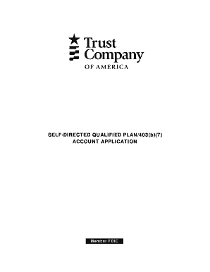 Self-Directed Qualified Plan 403(b)(7) Account Application