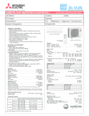 Mitsubishi Heat Pump System Submittal Form