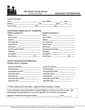 Dental Patient Information Form
