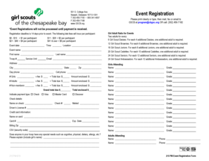 Girl Scouts Event Registration Form