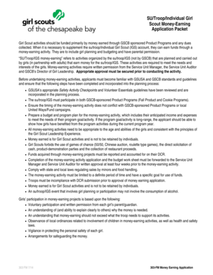 Girl Scout Money-Earning Activity Application