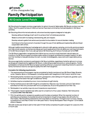 Girl Scout Family Participation Patch Program