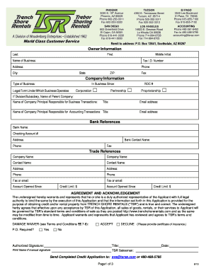 Application for Business Credit