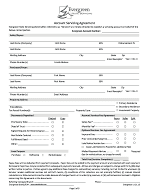 Account Servicing Agreement