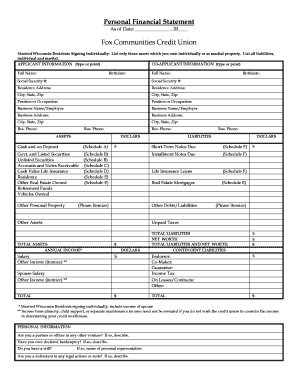 Personal Financial Statement