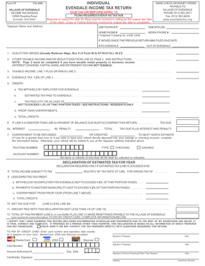 Village of Evendale 2008 Income Tax Return