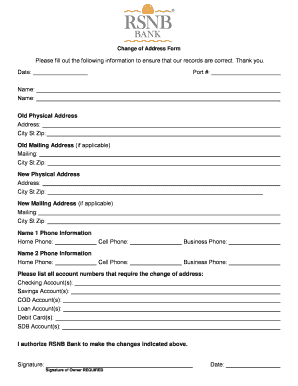 Change of Address Form