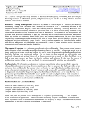 Client Consent and Disclosure Form