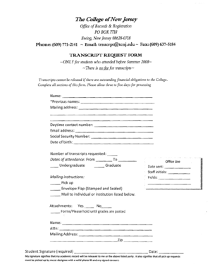 Transcript Request Form