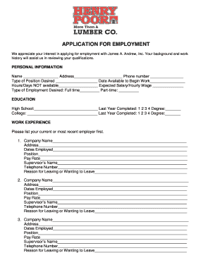 Employment Application Form