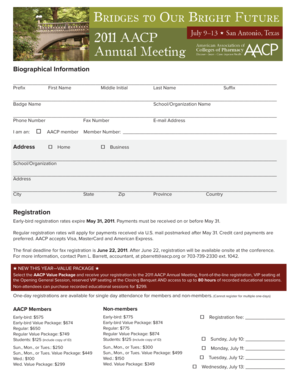 AACP Annual Meeting Registration Form