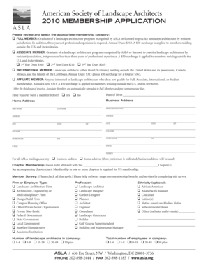 ASLA 2010 Membership Application