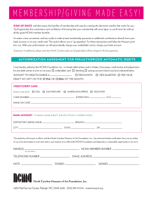NCMA Membership Payment Authorization