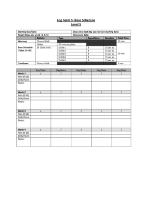 Log Form S: Base Schedule
