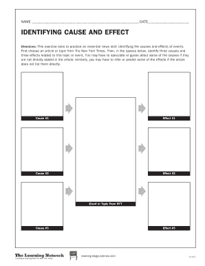 Cause and Effect Worksheet
