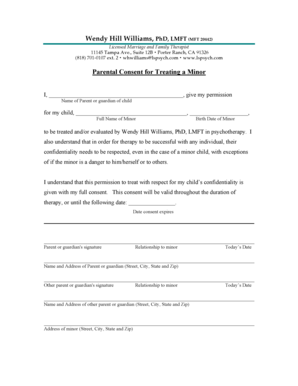 Parental Consent for Treating a Minor