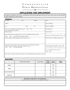 Application for Employment