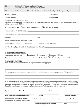 Academic Training Authorization Form