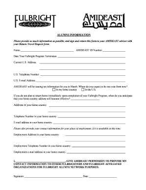 Fulbright Alumni Information Form