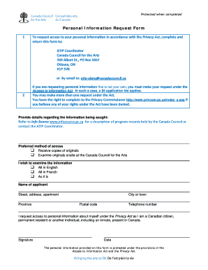Personal Information Request Form