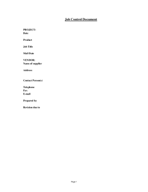 Job Control Document