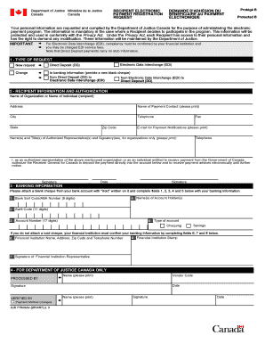 Recipient Electronic Payment Registration Request Form