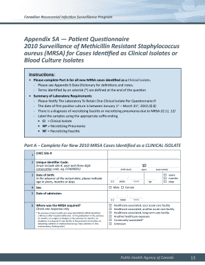 Canadian MRSA Patient Questionnaire