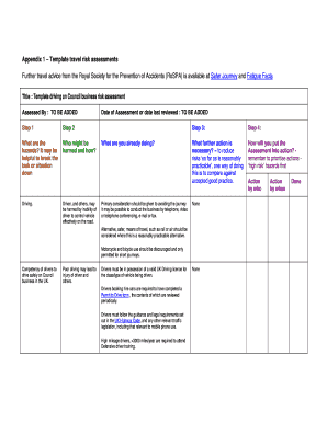 Template Driving on Council Business Risk Assessment