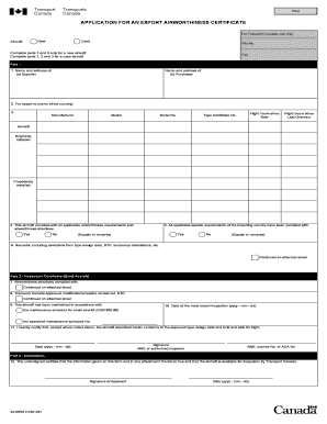 Application for Export Airworthiness Certificate