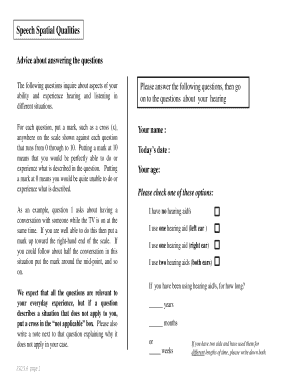 Speech Spatial Qualities Assessment Form