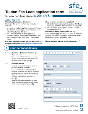 Tuition Fee Loan Application Form