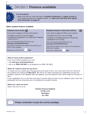 UK Student Finance Application Form