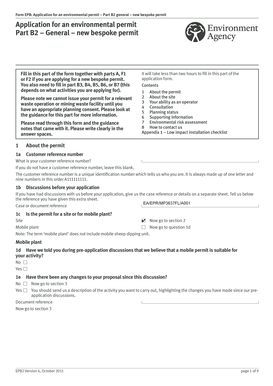 Environmental Permit Application Part B2