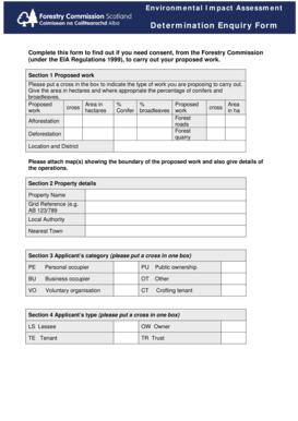 Environmental Impact Assessment Determination Enquiry Form