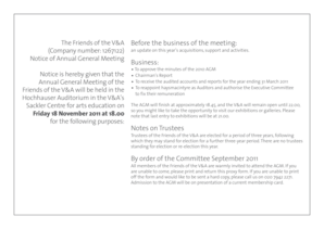 Friends of the V&A Annual General Meeting Proxy Form