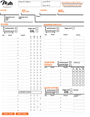 Purchase Order Form for MDF and Thermoplastic Doors