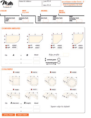 Purchase Order Form for MDF and Thermoplastic