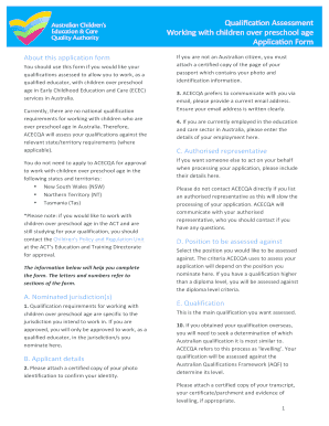 Australian Educator Qualification Application Form