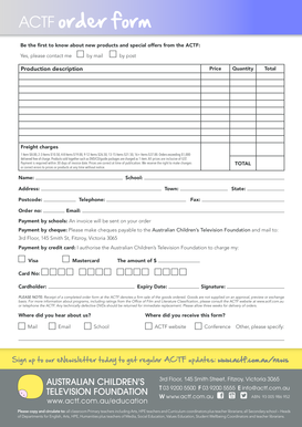 ACTF Order Form