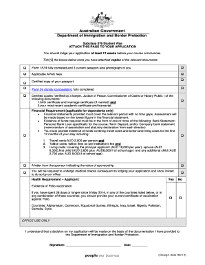 Subclass 576 Student Visa Application Form