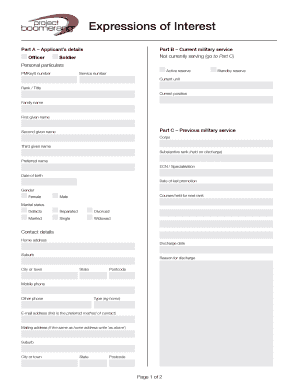 Military Expressions of Interest Form