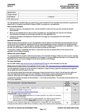 Australia Student Visa Application Checklist