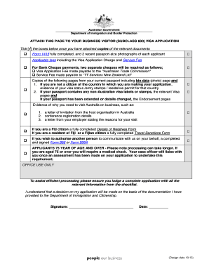 Business Visitor Visa Application Checklist