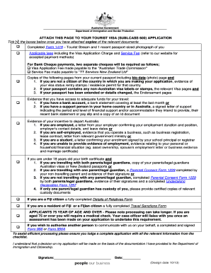 Australian Tourist Visa (Subclass 600) Application Checklist