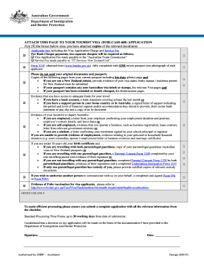 Tourist Visa Application Checklist