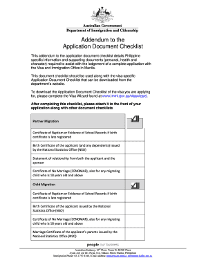 Philippines Visa Application Document Checklist