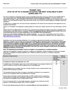 Australian Transit Visa Application