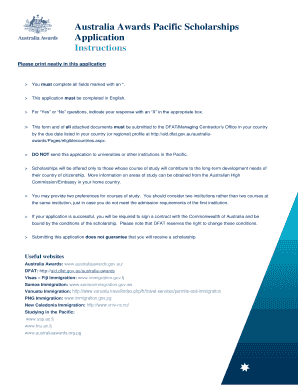 Australia Awards Pacific Scholarships Application