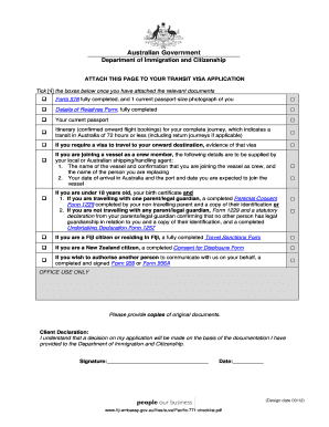 Australian Transit Visa Application Checklist