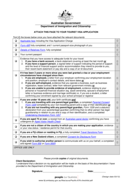 Australian Tourist Visa Application Checklist